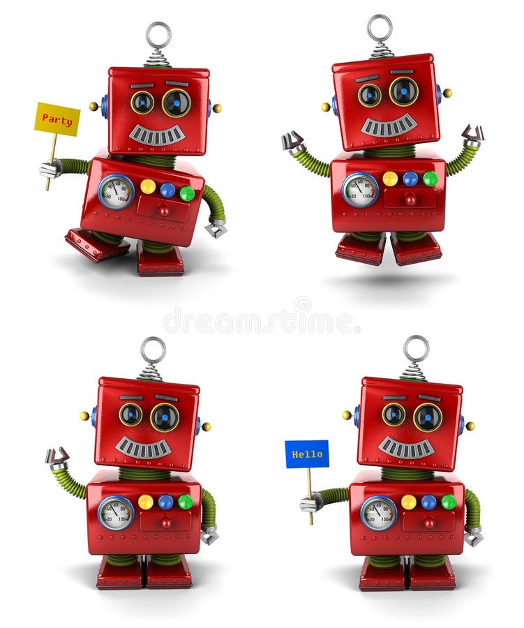 Toy robot buddies stock illustration. Illustration of robot - 31542032