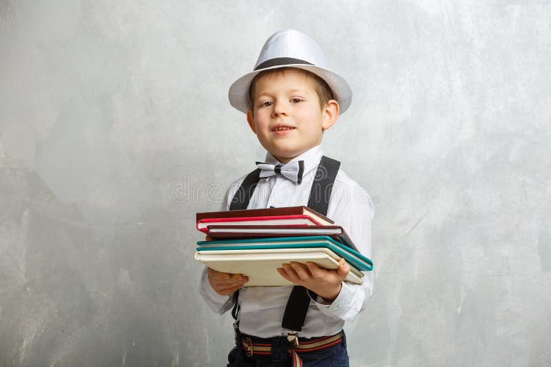 Little schoolboy. School concept. Back to School stock images