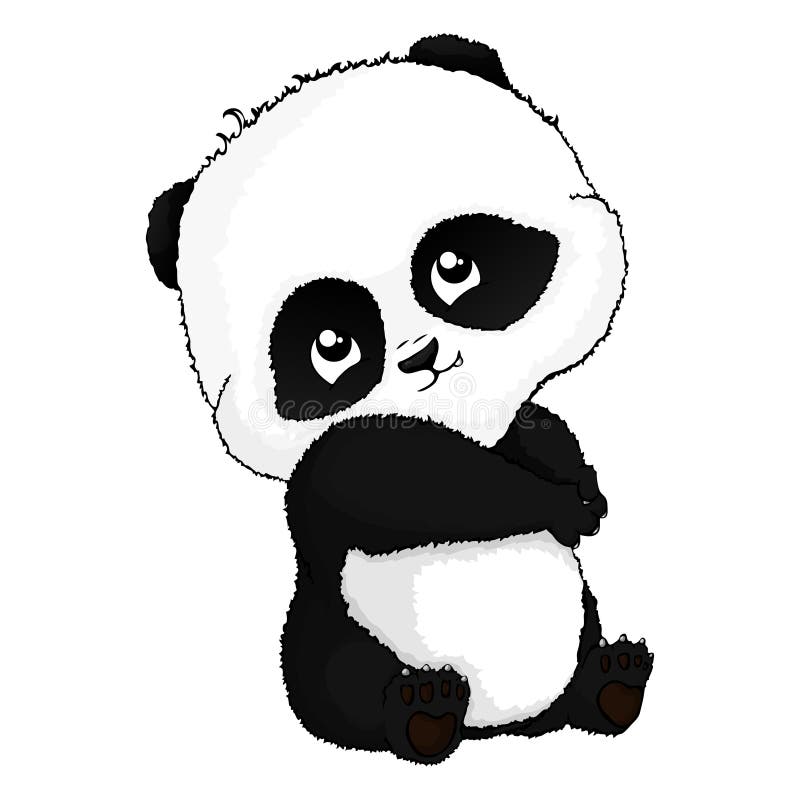 A Little Shy Panda. Panda Baby, Illustration Panda, Vector Illustration ...