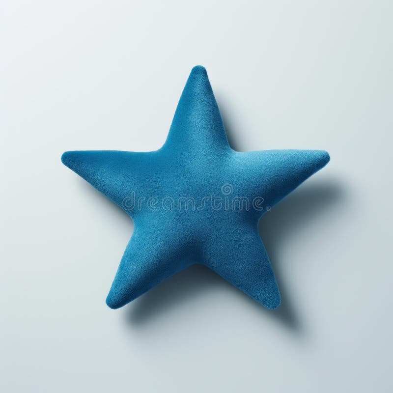 White With Blue Three Dimensional Star Shaped Pillow White With Blue Three Dimensional Star Shaped Pillow
