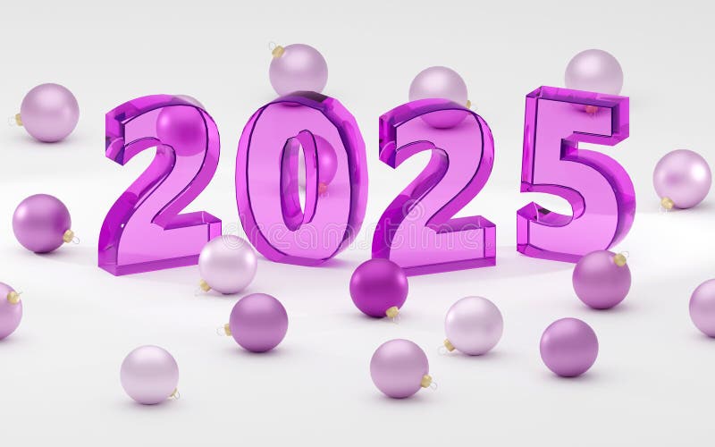 Little Symbols Saying 2025 Christmas Mood Sign Modern Minimal New Year Concept 3D Render