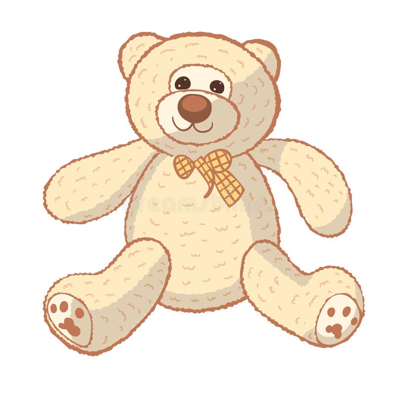 Drawing Teddy Bear Isolated On A White Background Stock Vector ...