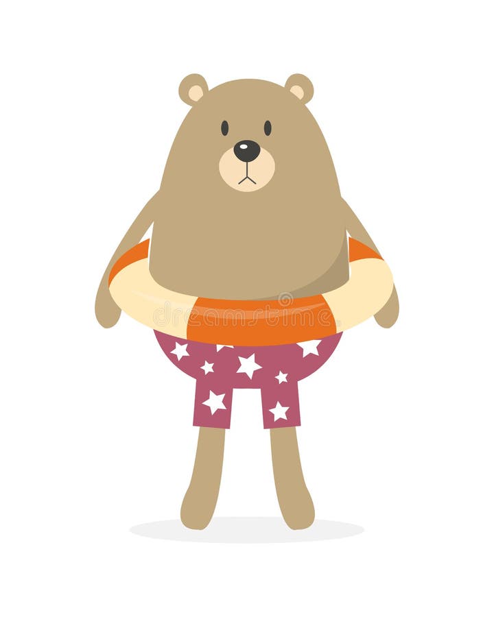 Little Teddy Bear Dress Up with Swimming Suit vector illustration Little Teddy Bear Dress Up with Swimming Suit vector illustration