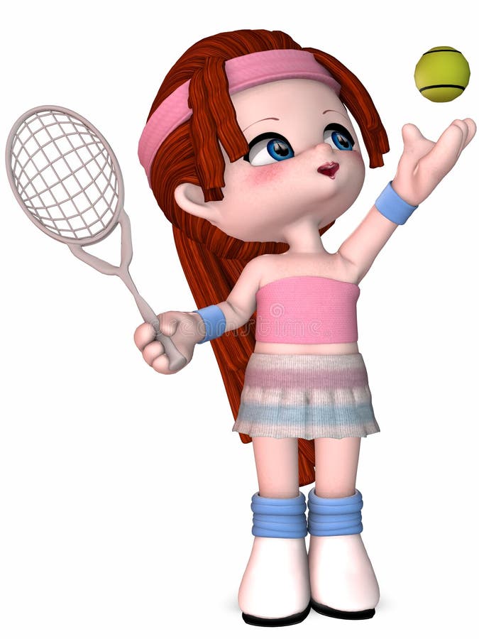 Little Tennis Player - Toon Figure Stock Illustration - Illustration of  body, tennis: 7468545