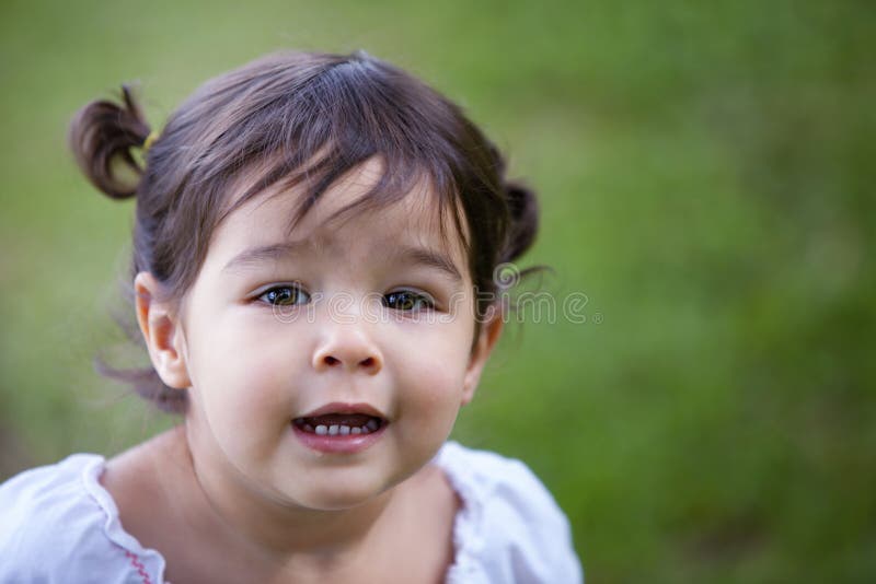 Little toddler outdoors royalty free stock images