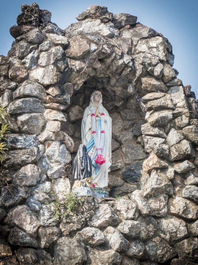 Little Virgin Mary Statue in Roman Catholic Church Place Belief Stock ...