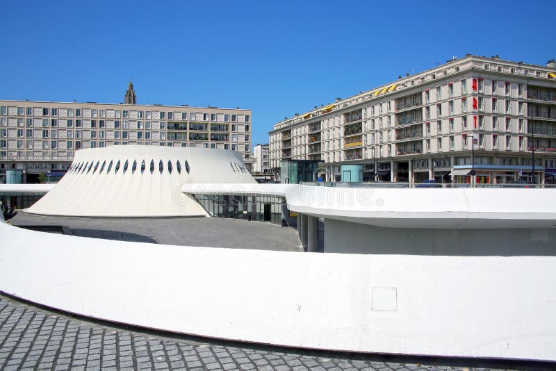 The Little Volcano designed by Brazilian architect Oscar Niemeyer and opened in 1982, Le Havre, Normandy, France.