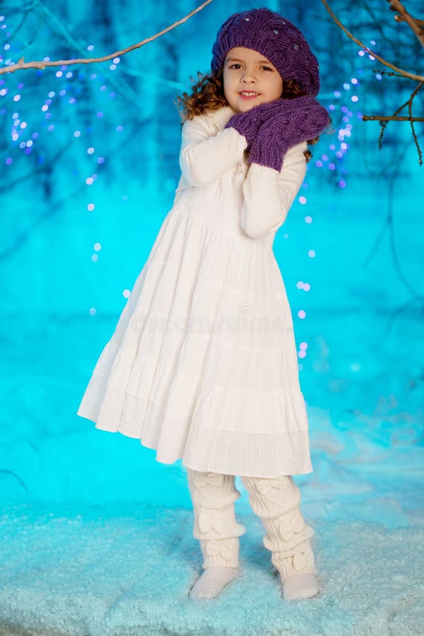 Little winter fairy tale girl royalty free stock image Little winter fairy tale girl royalty free stock image