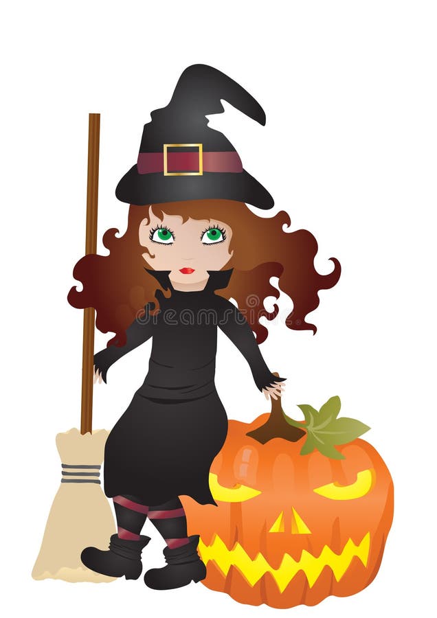 Little witch stock illustration. Illustration of isolated - 16448936