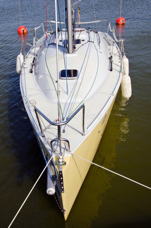 Little Yacht Sails at Sea stock image. Image of blue 14903367