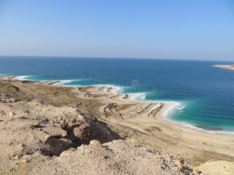 Littoral, mer morte, Jordanie photos stock Littoral, mer morte, Jordanie photos stock