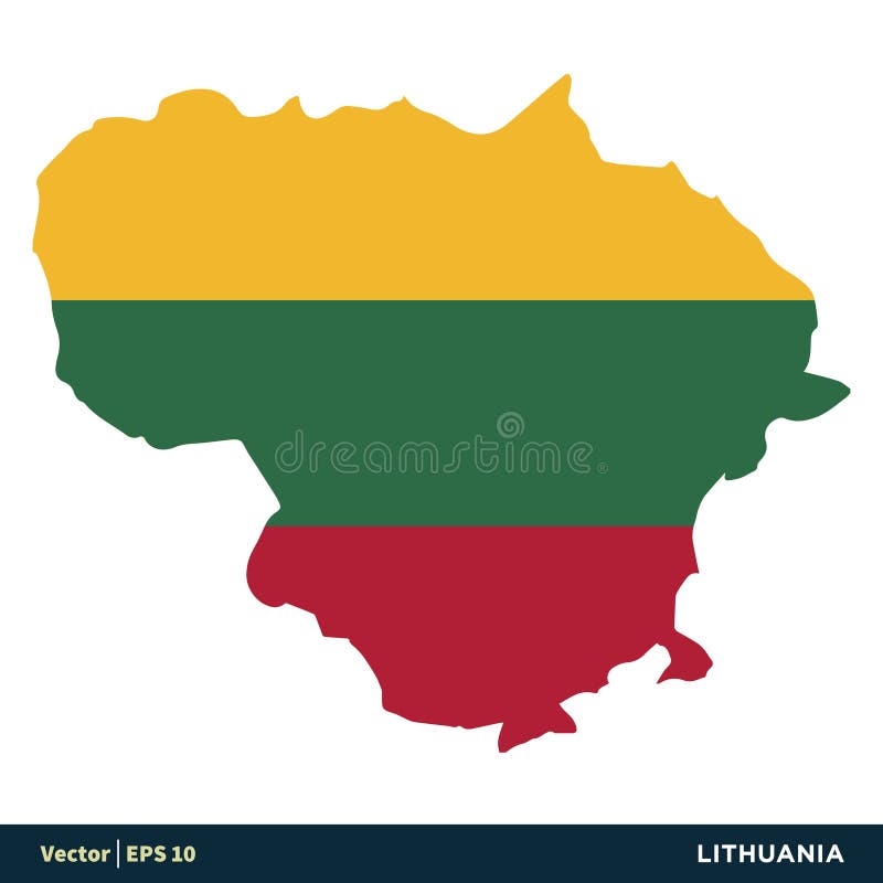 Lituania - los países de Europa trazan y señalan diseño del ejemplo por medio de una bandera de la plantilla del icono del vector stock de ilustración Lituania - los países de Europa trazan y señalan diseño del ejemplo por medio de una bandera de la plantilla del icono del vector stock de ilustración