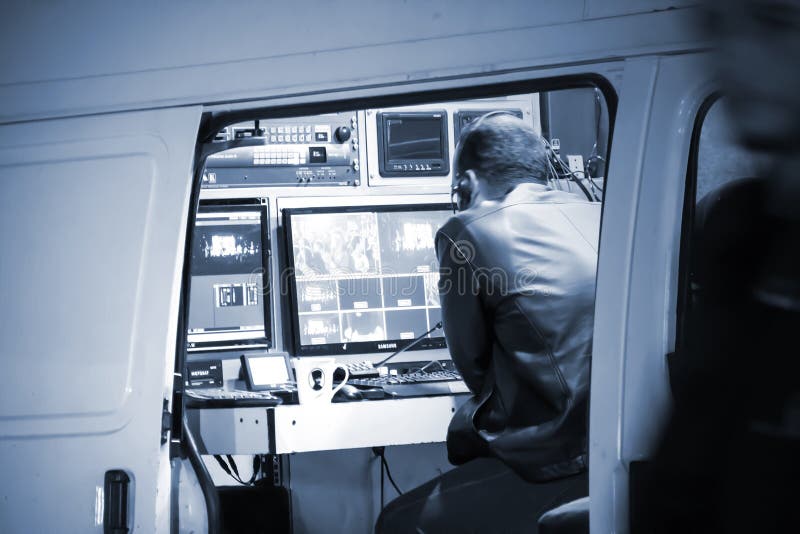 Live Broadcast Car fotografia de stock