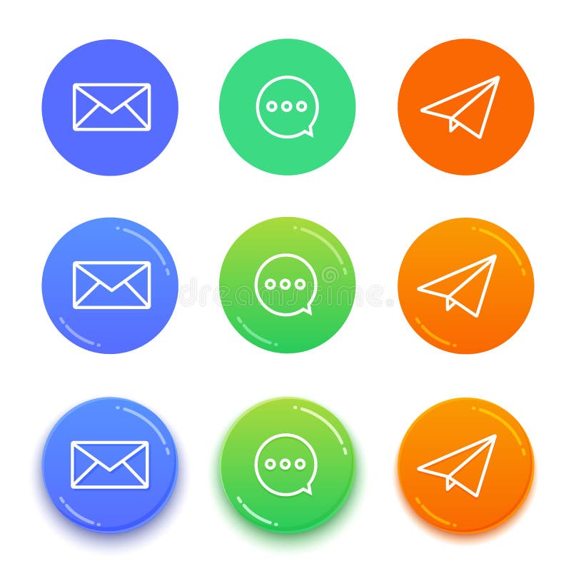 Live chat conversation icons. Message vector icons stock illustration