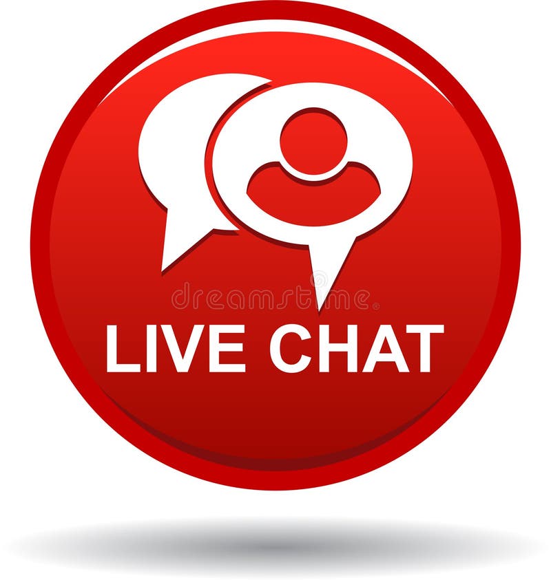 Live Chat Icon Button Red Stock Vector - Illustration of client, chating: 118118166