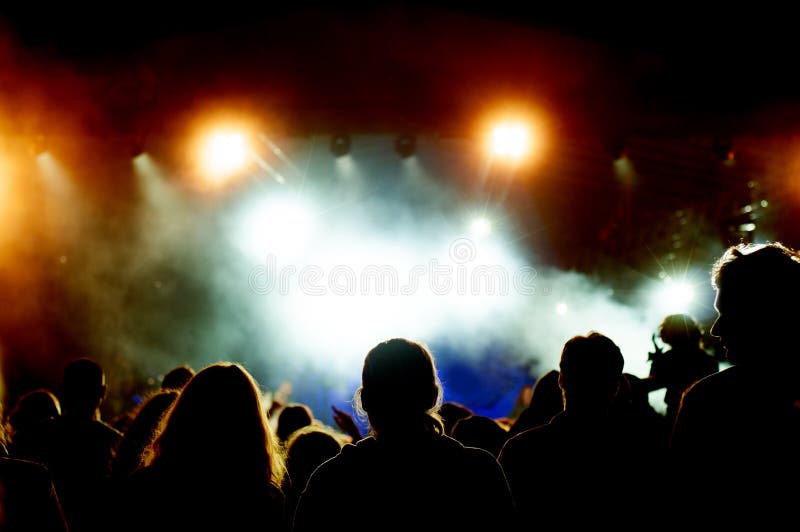 Live concert audience stock photo. Image of gestures - 57567010