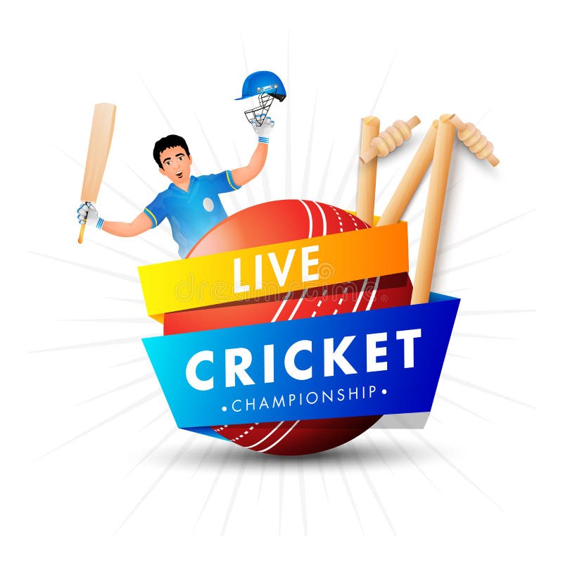Live Cricket Championship Template or Poster Design. Stock Illustration