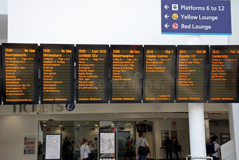 Station Information Live train times: Birmingham New Street Railway Station Arrivals Board.