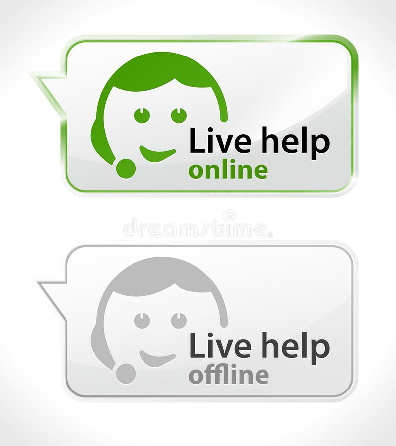 Live Help. Customer service icons online and offline state Live Help. Customer service icons online and offline state