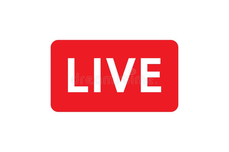 Live Icon on White Background. Live Stream, Video, News Symbol. Social ...