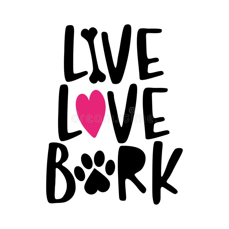 Live Love Bark - palavras com pegada de cachorro