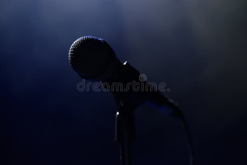 Live Music Background. Microphone and Stage Lights. Sing and Karaoke. Stock  Image - Image of show, dark: 215086073