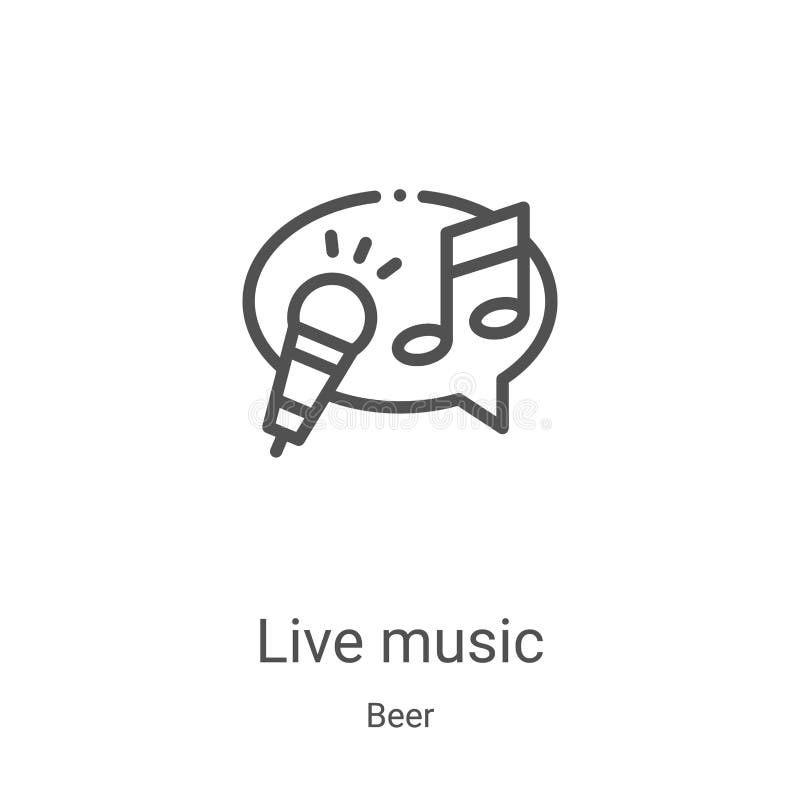 Live Music Icon Vector from Beer Collection. Thin Line Live Music Outline  Icon Vector Illustration Stock Vector - Illustration of icon, vector:  166041518