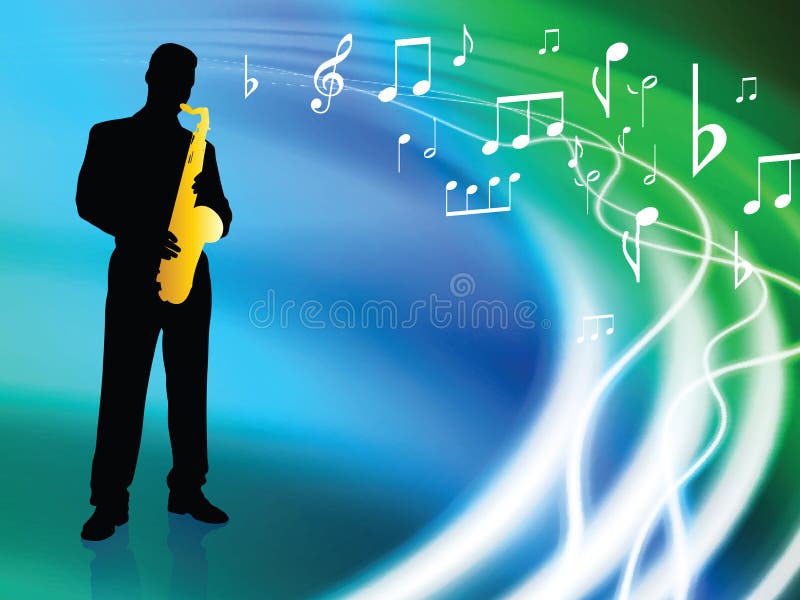 Live Musician on Abstract Liquid Wave Background royalty free illustration