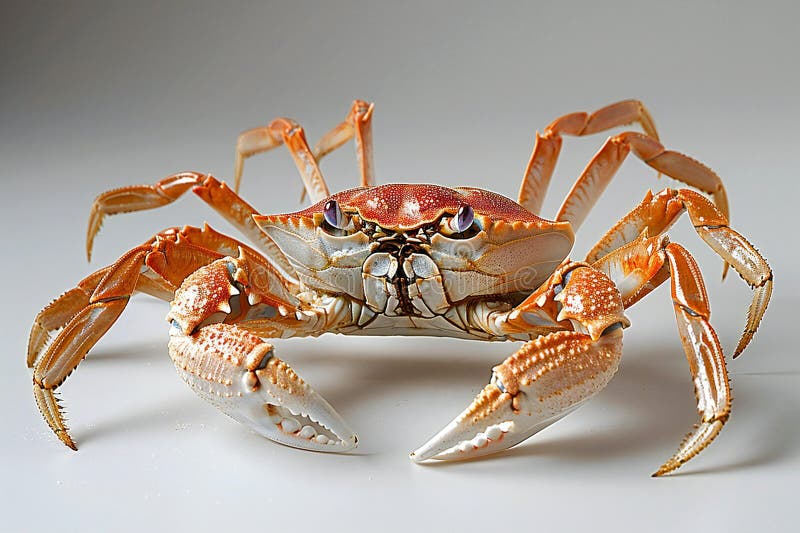 A live red tide crab isolated on white background, stock photo vector illustration