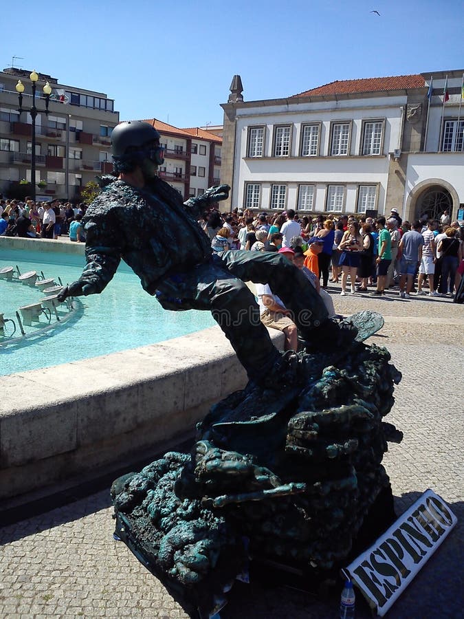Live Statues in Espinho, Portogallo fotografie stock Live Statues in Espinho, Portogallo fotografie stock