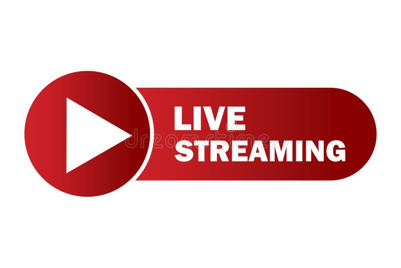 Live Stream Logo. Vector Online News Button Icon. Broadcast Streaming ...