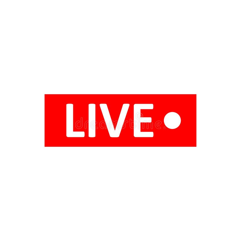 Live Stream Sign Red Symbol Button Of Live Streaming Broadcasting