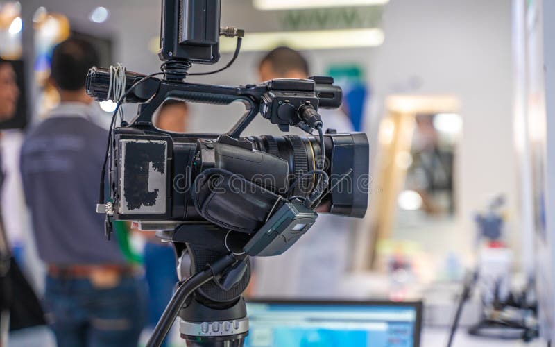 Live Streaming Broadcast With Studio kamera arkivbild Live Streaming Broadcast With Studio kamera arkivbild