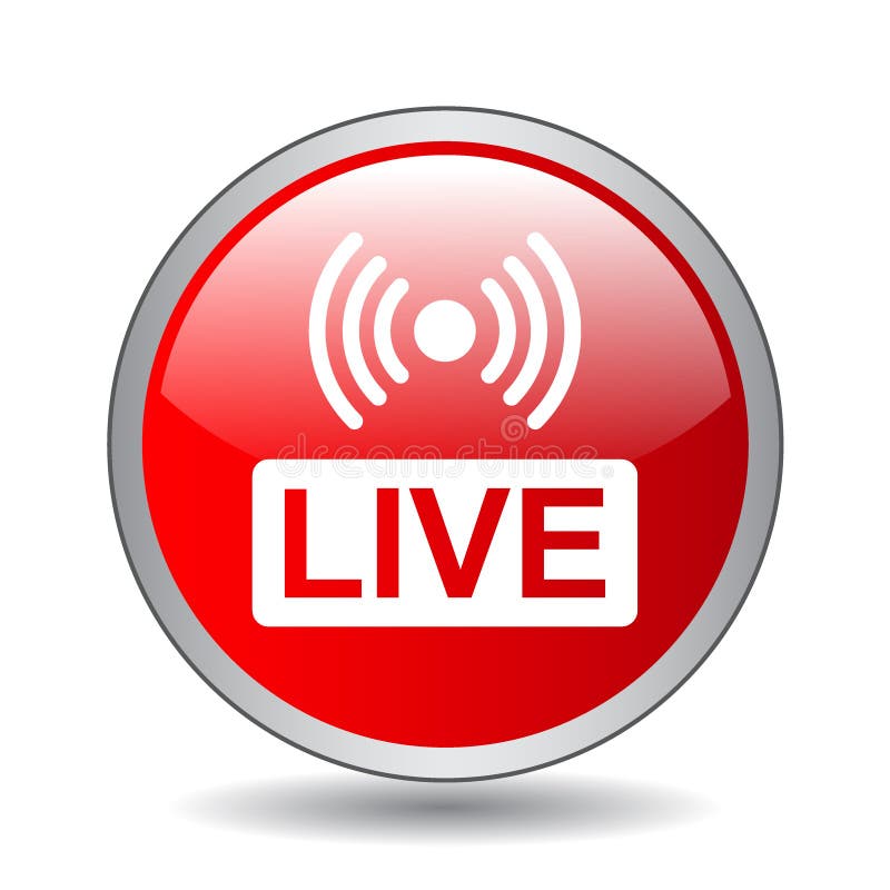 Live streaming button stock vector. Illustration of event - 122247097