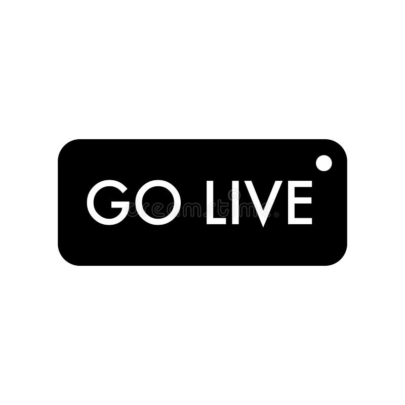 Live streaming colorful square realistic isolated web button royalty free illustration