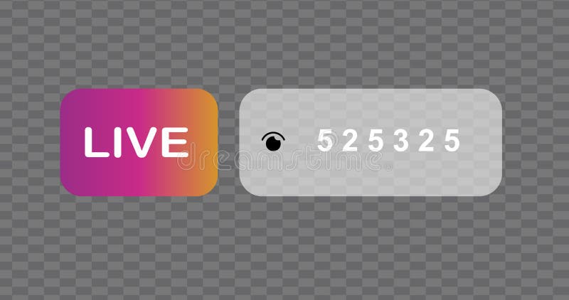 Live streaming flat logo - vector design element with play button. Vector stock illustration. The number of views online stock illustration