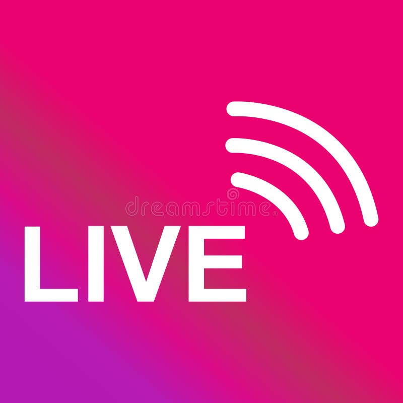 Live streaming icon. Modern vector button design isolated on color gradient background.
