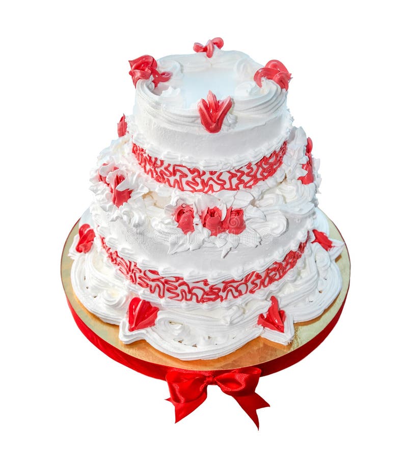 Wedding cake two levels isolated on white background. Wedding cake two levels isolated on white background