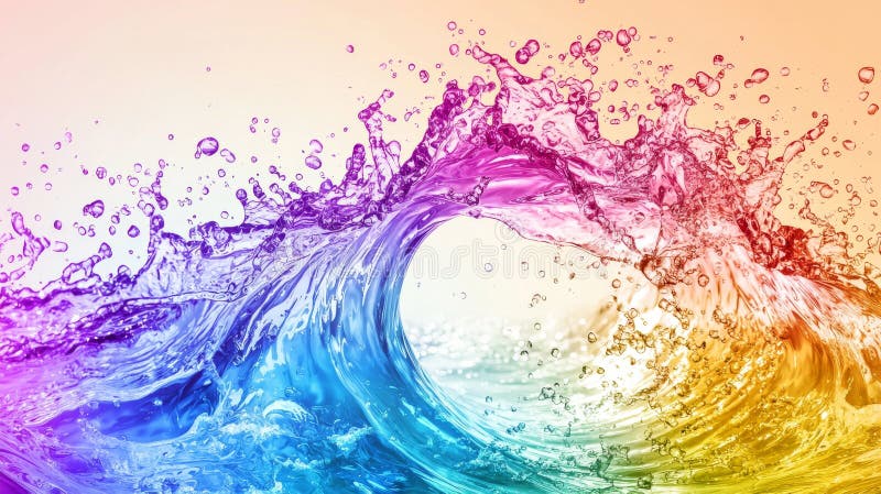Lively abstract wave featuring dynamic hues and flowing movement. royalty free stock image