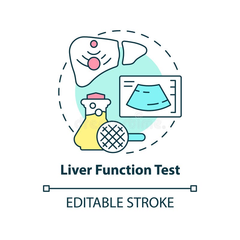 Liver function test concept icon stock illustration