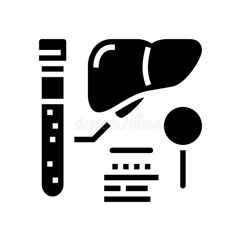 Liver function test hepatitis glyph icon vector illustration vector illustration