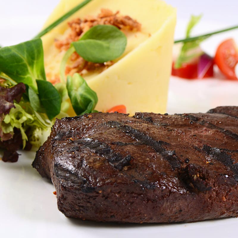 Beef Liver With Mashed Potatoes And Onion Stock Photo Image of