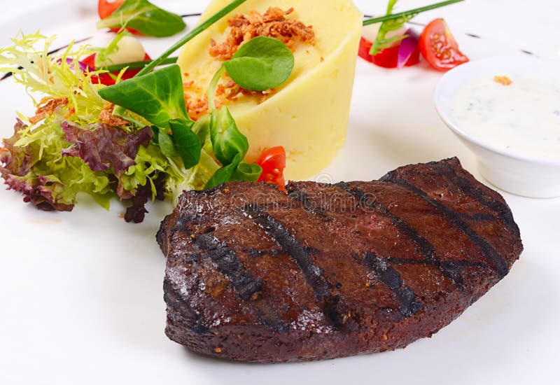 Liver with Mashed Potatoes and Spinach Stock Image Image of healthy