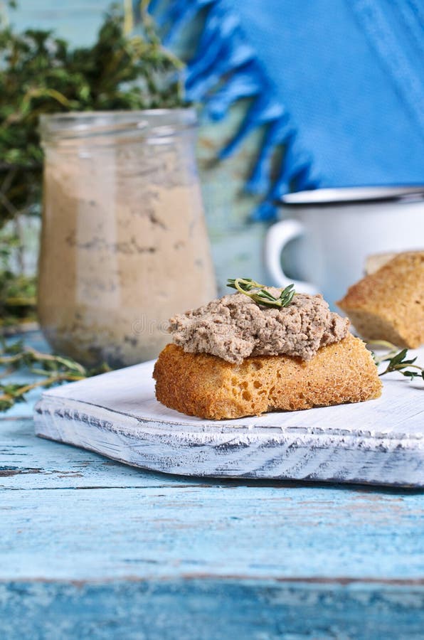 Liver pate stock image. Image of bread, eating, meal 48085657