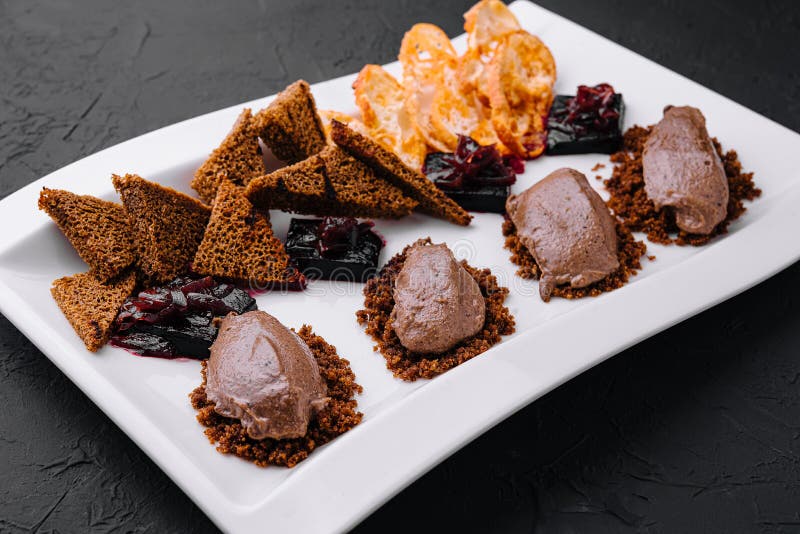 Liver Pate with Onion Marmalade Jam Confiture Stock Photo Image of