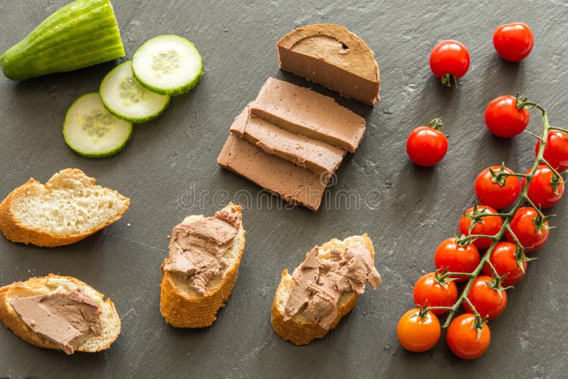 Liver Pate and Vegetables Starters Concept Stock Photo Image of food