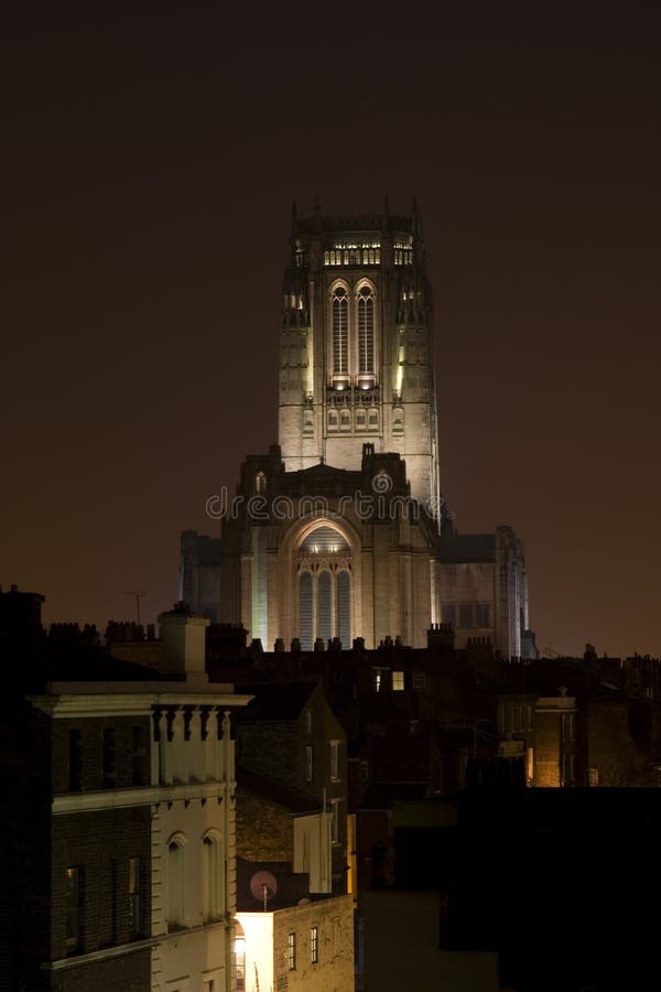 Liverpool cathedral at night