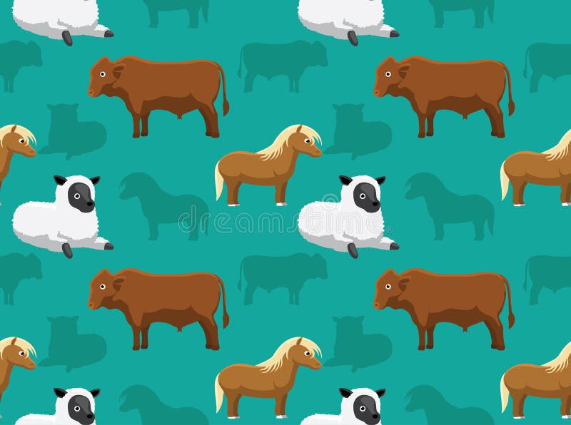 Livestock Farm Animals Seamless Wallpaper 15 Stock Vector - Illustration of  food, domestic: 102498399