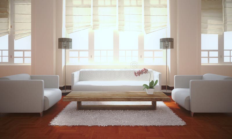 Pohovka na klasický styl, obývací pokoj s pěknou stojací lampu klasického stylu.