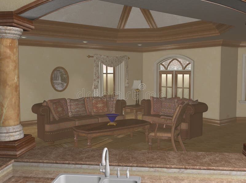 The Living Room stock illustration